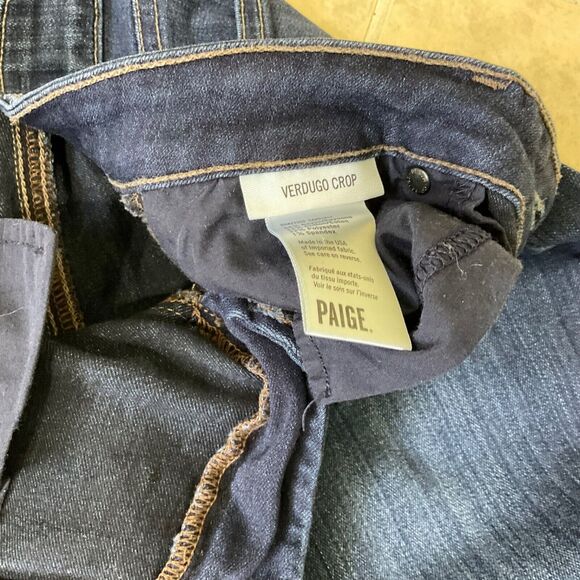 PAIGE Verdugo Crop JEANS WOMEN’S size 31 Blue Denim USA - Picture 8 of 11
